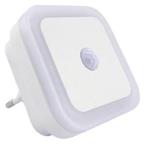 LED нощна лампа с датчик за движение и за здрач, LED/0,5W/230V, бяла