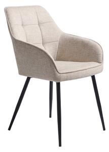 Бежов тапициран трапезен стол с подлакътници Nolan – Unique Furniture