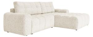 Кремав разтегателен модулен ъглов диван с място за съхранение (десен ъгъл) Lulu – Miuform