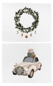 Текстилни подложки за хранене в комплект от 2 бр. с коледни мотиви 35x47 cm Festive Car – Butter Kings