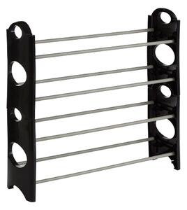 Черен и сребрист метален стелаж за обувки Tavia – Premier Housewares