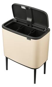 Бежово стоманено кошче за боклук за рециклиране, отваряне с докосване 33 l Bo Touch Bin – Brabantia