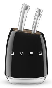 Комплект ножове със стойка SMEG KBSF02BL, 7 части, Слотове от акациево дърво, Немска неръждаема стомана, Черен