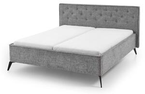 Сиво тапицирано двойно легло 180x200 cm Alicante – Meise Möbel