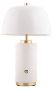 Бяла LED затъмняваща се настолна лампа с метален абажур (височина 30 cm) Freya – Leitmotiv