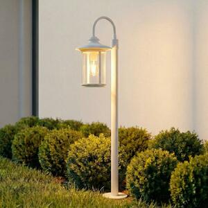 Lindby осветление за пътеки Zayn, бяла, стъкло, височина 109 cm, IP65, Затъмняване, Бял, Алуминий, Античен, Фенер