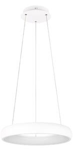 Бяло LED затъмняващо се висящо осветително тяло с метален абажур ø 46 cm Cardona – Trio