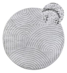 Светлосив кръгъл килим ø 160 cm Panglao New York Light Grey – Elle Decoration