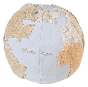 Син/бежов детски пуф World Map – Lorena Canals