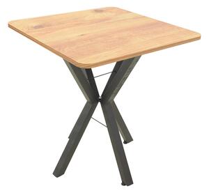Маса ARENYA с естествен нюанс и черни метални крака 70x70x72см