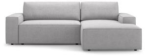 Светлосив разтегателен ъглов диван от букле (десен ъгъл) Jodie – Micadoni Home