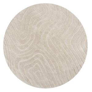 Кремав ръчно изработен вълнен кръгъл килим ø 160 cm Mesmerise Natural – Flair Rugs
