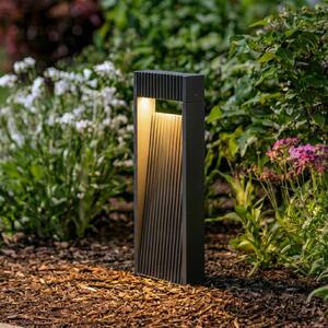 Lucande LED лампа за монтаж на цокъл Tavion, 40 cm, антрацит, IP65, Черен, Алуминий, Модерен
