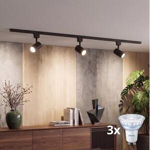Philips - LED димируемо точково осветително тяло за релсова система EASYLINK, 3x GU10/6,2W/230V, 1 m, черно
