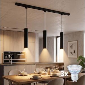 Philips-LED Димируем полилей на кабел за шинна система EASYLINK 3xGU10/6,2W/230V 1m черен