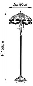 Endon 64070 - Подова лампа Tiffany DRAGONFLY 2xE27/60W/230V диам. 50 см