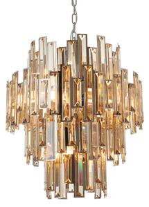 Endon 72744 - Кристален полилей VIVIANA 12xE14/40W/230V, димчато стъкло