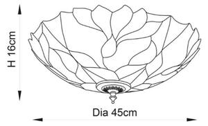 Endon 63960 - Таванно осветително тяло Tiffany BOTANICA, 2xE27/60W/230V, Ø 45 см