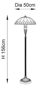 Endon 63972 - Подова лампа Tiffany BROOKLYN 2xE27/60W/230V Ø 50 cm