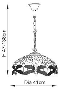 Endon 64080 - Полилей на верига Tiffany DRAGONFLY 3xE27/60W/230V Ø 41 cm