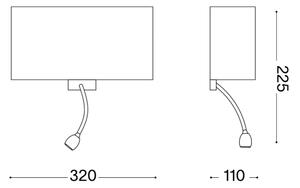 Ideal Lux - LED гъвкав стенен аплик HOTEL 1xE27/60W + LED/1,5W/230V