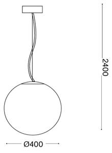 Ideal Lux - Полилей на кабел MAPA 1xE27/42W/230V Ø 40 см бял
