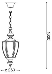 Ideal Lux - Полилей на верига 1xE27/60W/230V диаметър 25 см лъскав хром