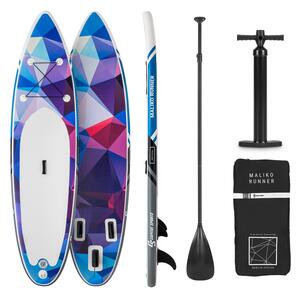 Capital Sports Maliko Runner, надуваем paddleboard, SUP борд комплект, синьо / червен