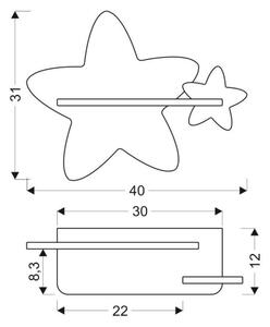 LED Детски аплик с рафт STAR LED/5W/230V