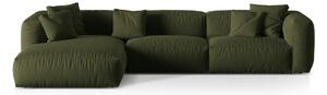 Зелен модулен ъглов диван (ляв ъгъл) Martina – Micadoni Home