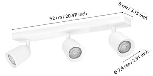 Eglo 901947 - Точково осветително тяло CAMALDOLI 3xGU10/10W/230V бяло