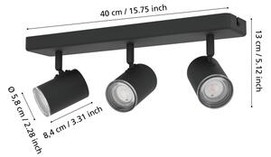 Eglo 901966 - Точково осветително тяло за баня CONSUMA 3xGU10/5W/230V IP44 черно