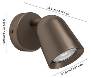Eglo 901948 - стенно точково осветително тяло CAMALDOLI 1xGU10/5W/230V в бронзов цвят