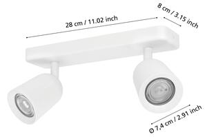 Eglo 901946 - Точково осветително тяло CAMALDOLI 2xGU10/10W/230V бяло