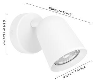 Eglo 901945 - Настенно точково осветително тяло CAMALDOLI 1xGU10/5W/230V бяло