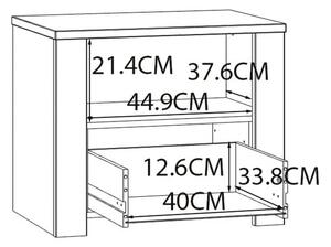 Нощно шкафче FOUR 60 cm, дъб ривиера/светла иглослистна дървесина