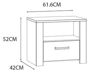 Нощно шкафче FOUR 60 cm, дъб ривиера/светла иглослистна дървесина