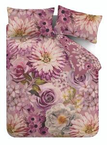 Розово единично спално бельо 135x200 cm Rosemoor Floral – RHS