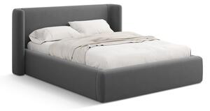 Сиво двойно легло 180x200 cm тапицирано с място за съхранение с включена подматрачна рамка Jason – Windsor & Co Sofas