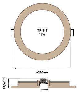 LED Лампа за окачен таван CIRCLE LED/18W/230V 4200K Ø 22 см кафяв