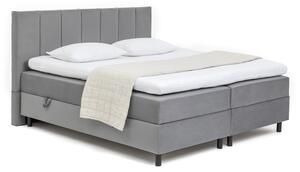 Сиво боксспринг легло с място за съхранение 160x200 cm Elva Bold Line – Bonami Selection