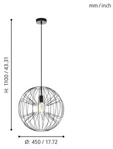 Eglo 98688 - Полилей на въже OKINZURI 1xE27/60W/230V