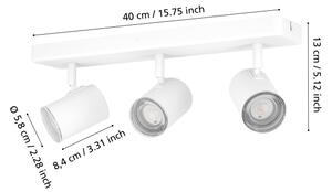 Eglo 901963 - Точково осветително тяло за баня CONSUMA 3xGU10/5W/230V IP44 бяло