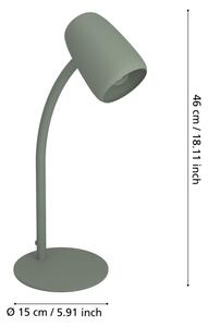Eglo 901831 - Зелена настолна лампа CARLO 1xE14/18W/230V