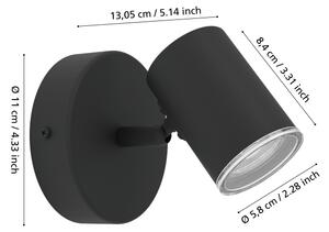 Eglo 901964- Стенен точков аплик за баня CONSUMA 1xGU10/5W/230V IP44 черен
