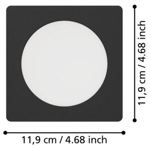 Eglo 901391 - LED вградено таванно осветително тяло FUEVA LED/6,3W/230V 11,9x11,9 cm черно
