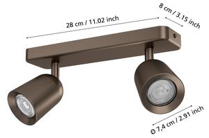 Eglo 901949 - Точково осветително тяло CAMALDOLI 2xGU10/10W/230V, бронзово