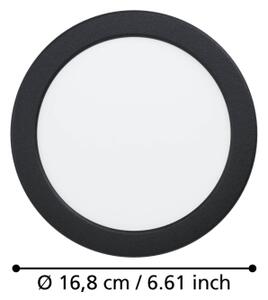 Eglo 901414-LED Вградено осветително тяло за баня FUEVA LED/10,5W/230V Ø 16,8 см IP44 черно