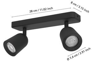 Eglo 901953 - Точково осветително тяло CAMALDOLI 2xGU10/10W/230V черно