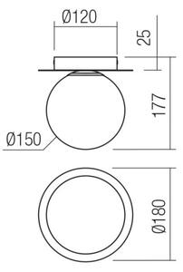 Redo 01-3129 - Плафон HAIKU 1xE14/28W/230V Ø 18 см черен